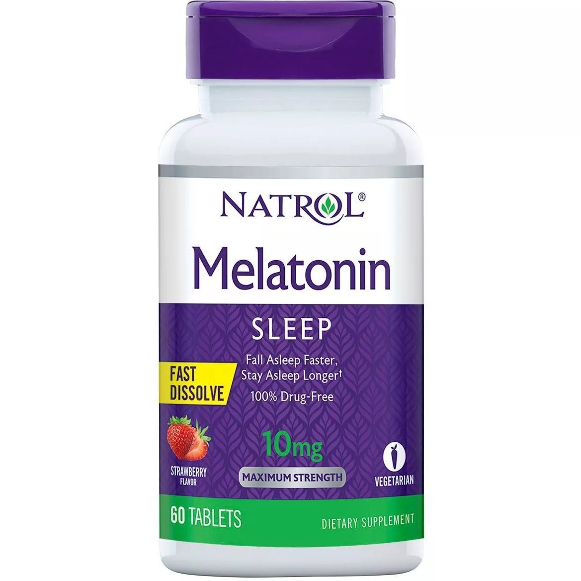 Natrol Melatonin Fast Dissolve, Strawberry, 10 mg, 60 Tablets (Exp. 1/31/24) - £11.86 GBP