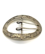 Antique Signed Sterling Handmade Overlay Floral Design Oval Scarf Belt B... - £151.28 GBP