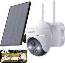 Outdoor Security Camera, 2K Wireless Wifi 360° Ptz Camera, Solar Security Camera - £92.01 GBP