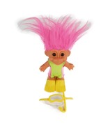 Vtg Russ Scuba Diver Troll 5&quot; Doll Pink Hair Swimmer Mask Flippers - $19.00 CAD