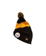 Pittsburgh Steelers Beanie Hat Cap New Era Yellow Black Striped Pom NFL - $13.99