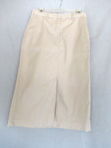 Eddie Bauer skirt maxi  pencil straight P10 beige front pleat 13&quot; - $17.59