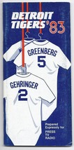 1983 Detroit Tigers Media Guide - £18.77 GBP
