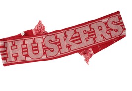 University of Nebraska Corn Huskers Winter Scarf Red and Silver NEW - £13.96 GBP