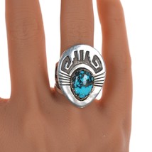 Sz7.5 Dina Huntinghorse Native American silver and high grade turquoise ring - £301.85 GBP