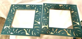 Layered Laser Cut Philodendron Leaf 16x16 Inch Wood Framed Mirrors Set O... - £26.85 GBP