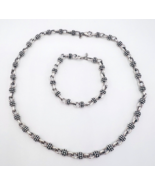 Premier Designs Lauren Silver Tone Pebbled Necklace Bracelet Set - $48.84 CAD