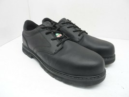 Dakota Men&#39;s Lace-Up Steel Toe Sport Oxford Shoes 3023 Black Leather Size 9.5M - £34.15 GBP
