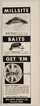 1948 Print Ad Millsite Daily Double &amp; Rattlebug Fishing Lures Fly Box Howell,MI - £7.63 GBP