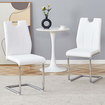 White PU Dining Chair Set (2): Modern Design - $2,516.20 MXN