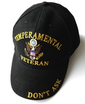 Temperamental Veteran Vet Dont Ask Canvas Embroidered Baseball Cap New - £9.55 GBP