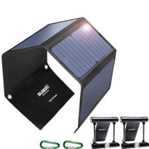 SUAOKI 28W Foldable Portable Solar Charger with QC 3.0 Quick Charging 3 USB Port - £60.09 GBP