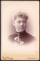 Alice B. Glines (b. ca. 1868) Cabinet Photo #2 - Portland, Maine - £13.73 GBP