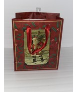 Santa Claus  Bag Christmas Holiday Gift Bag Red Handles - $6.86 CAD