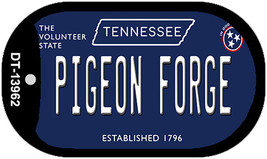 Pigeon Forge Tennessee Blue Novelty Metal Dog Tag Necklace - £12.56 GBP