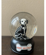 New Skeleton Dog Snowglobe Musical Halloween Table Decor - £33.60 GBP