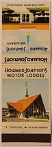 Matchbook Cover Howard Johnson&#39;s Motor Lodges Restaurants Color Photos Unstruck - $5.95