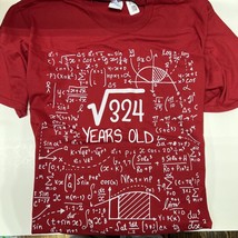 Square Root Of 324 18Th Birthday 18 Years Old Gifts Math T-shirt Red XL - $14.17