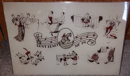 Antique 1940s Reverse Painted Glass Serving Tray &quot; Don&#39;t Fence Me&quot; - £23.35 GBP