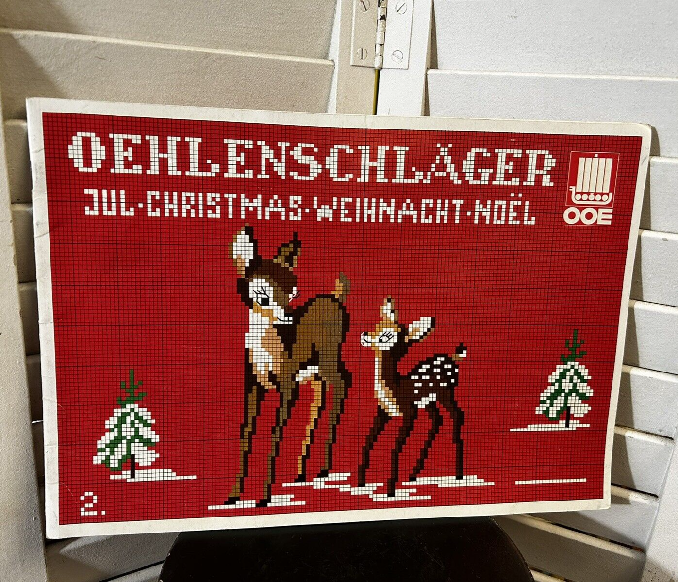 Oehlenschlager Jul Christmas Weihnacht Vintage Cross stitch Book 2 Denmark Elves - $13.86