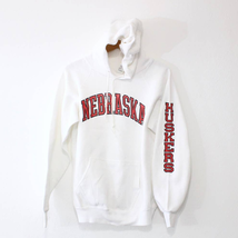 Vintage University of Nebraska Cornhuskers Huskers Hooded Sweatshirt Large - £59.21 GBP
