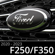 2017-2025 Ford F250/F350 Emblem Overlay Insert Decals - Matte Black (Set... - $24.99+