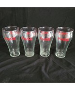 Coca-Cola Glasses Clear With Red Writing Set Of Four - $15.20