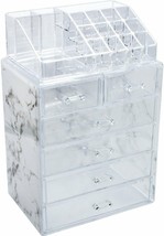 Cosmetic Makeup and Jewelry Storage Case Display Marble Print Holder Organizer - £54.34 GBP