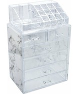 Cosmetic Makeup and Jewelry Storage Case Display Marble Print Holder Org... - £53.28 GBP