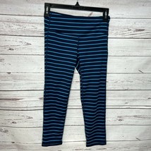 Athleta Chaturanga Stripes Crop Capri Leggings | Size XS #243139 Blue/Li... - £14.20 GBP