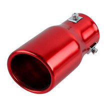 Red Round Shape Car Exhaust Muffler Tip Straight Pipe 63mm 2.5‘’ Inlet - £17.21 GBP