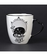 Alchemy Gothic CM4 Saint &amp; Sinner Mug Set White &amp; Black Cat Skull Coffee... - $31.57