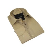 Men's Shirt Hankie CASILA Turkey Cotton Blend 501770-29 Tan Oxford Texture - $31.99