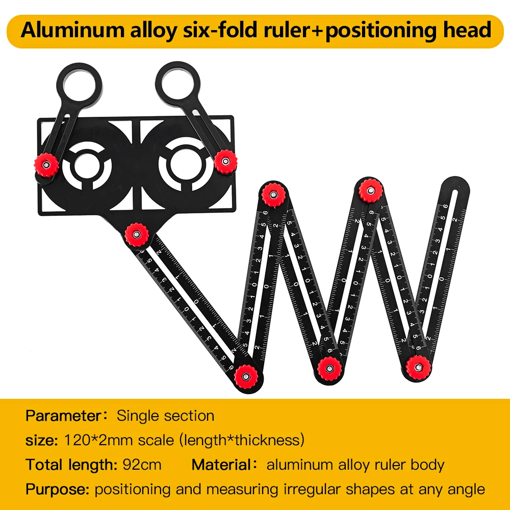12/9/6 Fold Aluminium Alloy Angle Ruler Finder Measuring Ruler Perforate... - $267.59