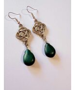 Green Turquoise Silver Viking earrings turquoise jewelry Victorian earri... - $47.88 CAD