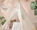Teepee Tent For Kids Tent Indoor, Canvas Toddler Tent - Kids Teepee Tent... - $78.99