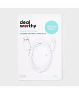 Dealworthy USB-A to USB-C Cable 3ft White - €2,31 EUR Dealworthy USB-A to USB-C Cable 3ft White - €2,31 EUR
