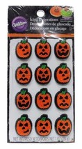 Wilton Candy Halloween Icing Decorations 12 Pc Pumpkin Sugar Edible - £7.93 GBP