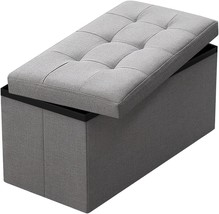 Camabel Folding Storage Ottoman Bench Cube Holds Up to 660lbs 30 inch Fabric - £41.55 GBP