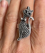 Women Jewelry  Silver Adjustable Cat Rings Animal Lover Gift - £6.30 GBP