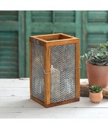 Square wood Lantern with Candlle - $67.33 CAD