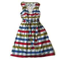 NWT Anthropologie Maeve Cricket Club Gingham Plaid Belted Fit &amp; Flare Dress 0 - £25.58 GBP