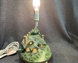 Thomas Kinkade Table Lamp Everett&#39;s Cottage No Shade Works Beautiful Piece - $14.85