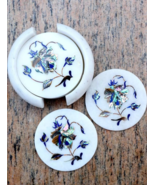 Marble Coaster set semi precious stones Work Inlay Handmade home decor - €227,69 EUR