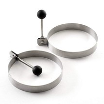 Norpro Stainless Steel Round Egg/Pancake Rings, 3.75&quot;, Silver - £11.25 GBP