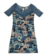 NEW Free People Intimately Blue Floral Paisley Lace Stretch Bodycon Dres... - $24.74