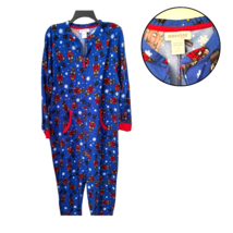 Adult L/XL Blue Nutcracker Fleece Pajamas Christmas Holiday Loungewear - $14.85