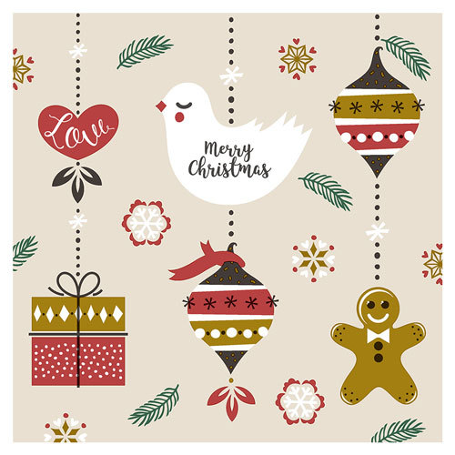 Christmas Themed Luncheon Napkins - Xmas Hangings - $33.45