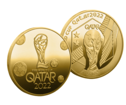 Qatar 2022 World Cup Soccer &#39;Gold&#39; Coin !!! - £7.82 GBP