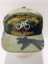 Vintage 1988 Seoul Korea Olympics Snapback Hat Bicycle Cap Camoflage Camo 80&#39;s - £33.54 GBP